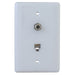 Bryant Plate Mid-Sized With F-Type Connector/6 Position 6-Conductor White (NS755W)