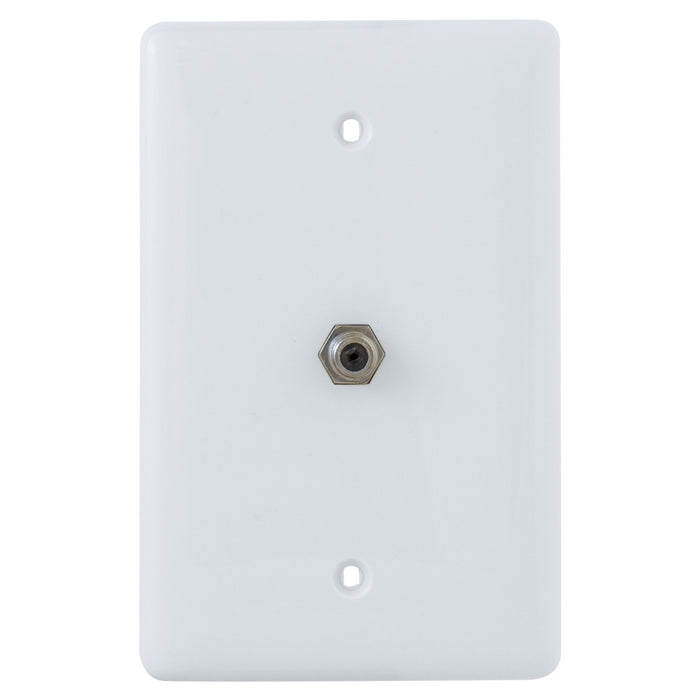 Bryant Plate Mid-Sized With F-Type Connector White (NS751W)