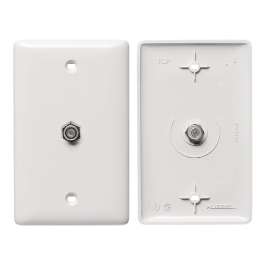 Bryant Plate Mid-Sized With F-Type Connector White (NS751W)