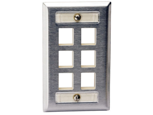 Bryant Plate Stainless Steel 1-Gang 6-Port With Label Field (SSFL16)