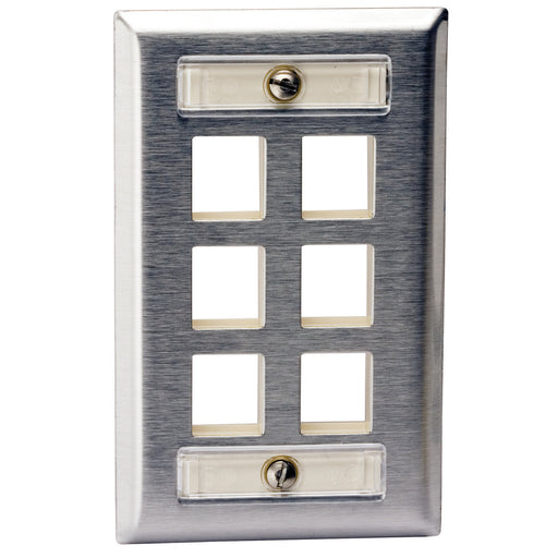 Bryant Plate Stainless Steel 1-Gang 6-Port With Label Field (SSFL16)