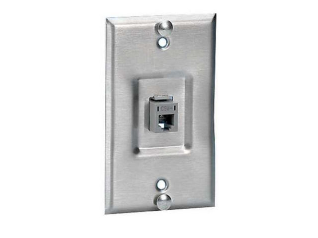 Bryant Plate Wall Phone CAT5e 1-Gang 1-Port Recessed Stainless Steel (SP5ER)