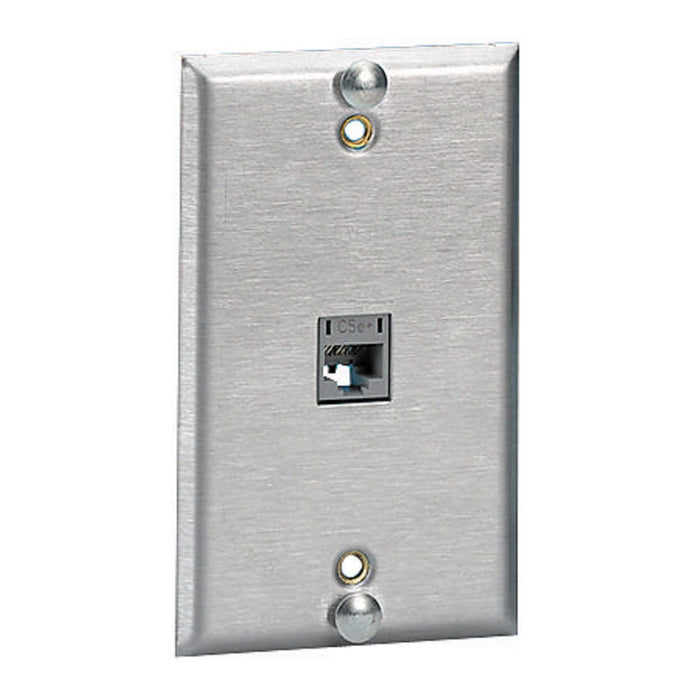 Bryant Plate Wall Phone CAT5e 1-Gang 1-Port Flush Stainless Steel (SP5EF)