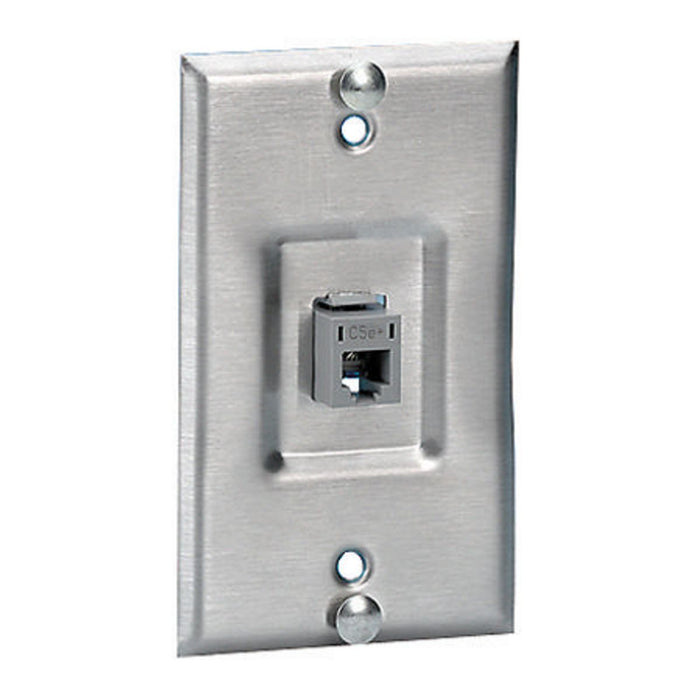 Bryant Plate Wall Phone CAT5e 1-Gang 1-Port Recessed Stainless Steel (SP5ER)