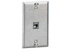 Bryant Plate Wall Phone CAT6 1-Gang 1-Port Flush Stainless Steel (SP6F)