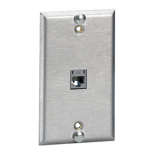 Bryant Plate Wall Phone CAT6 1-Gang 1-Port Flush Stainless Steel (SP6F)