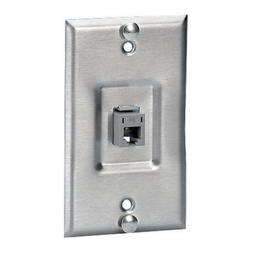 Bryant Plate Wall Phone CAT6 1-Gang 1-Port Recessed Stainless Steel (SP6R)