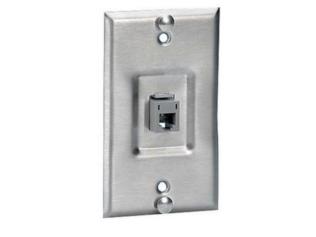 Bryant Plate Wall Phone USOC 1-Gang 1-Port Recessed Stainless Steel (SPUR)