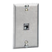 Bryant Plate Wall Phone USOC 1-Gang 1-Port Flush Stainless Steel (SPUF)