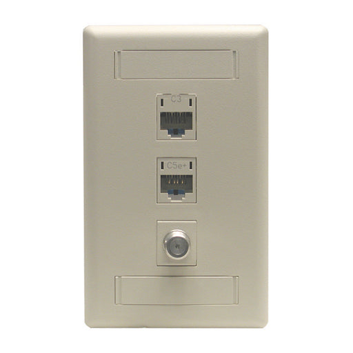 Bryant Plate Wall Flush 1-Gang 3-Port Office White (IFP13OW)