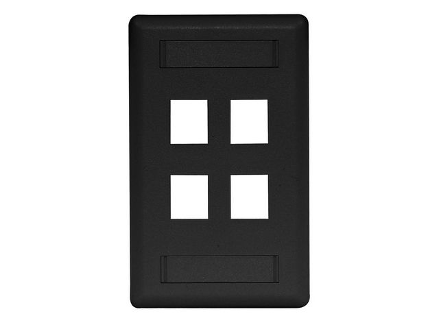 Bryant Plate Wall Flush 1-Gang 4-Port Black (IFP14BK)