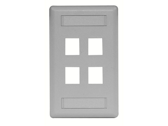 Bryant Plate Wall Flush 1-Gang 4-Port Gray (IFP14GY)