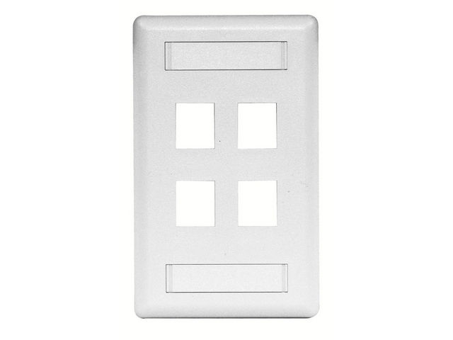 Bryant Plate Wall Flush 1-Gang 4-Port White (IFP14W)