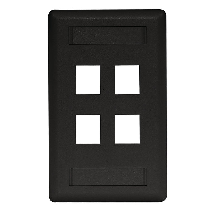 Bryant Plate Wall Flush 1-Gang 4-Port Black (IFP14BK)