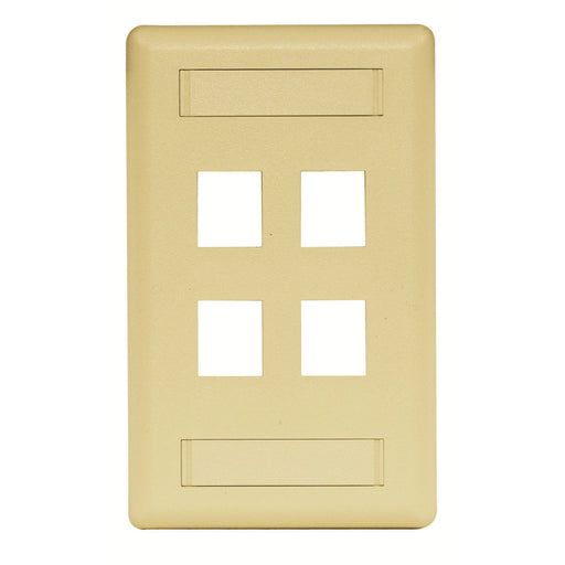 Bryant Plate Wall Flush 1-Gang 4-Port Ivory (IFP14EI)