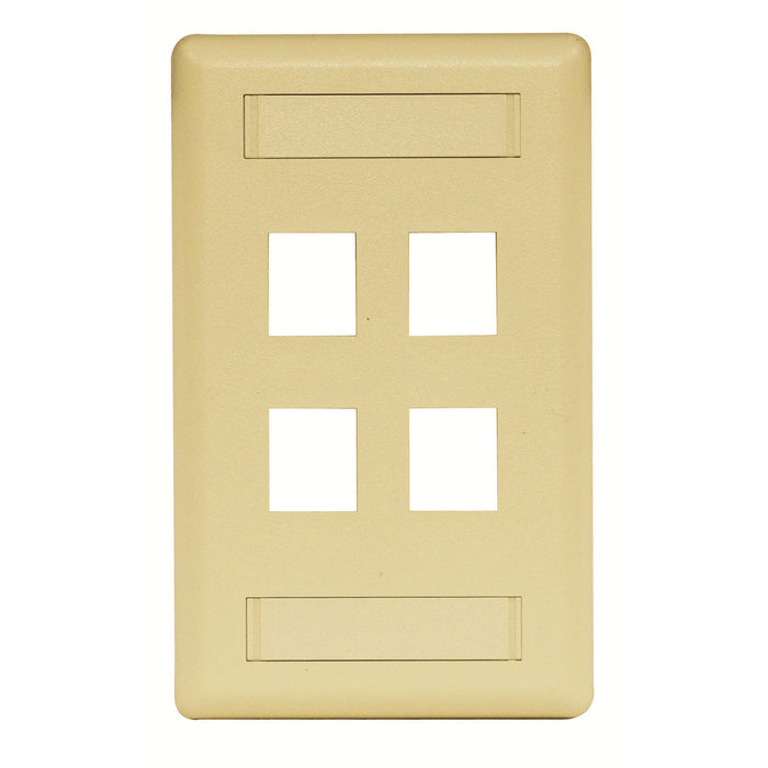 Bryant Plate Wall Flush 1-Gang 4-Port Ivory (IFP14EI)