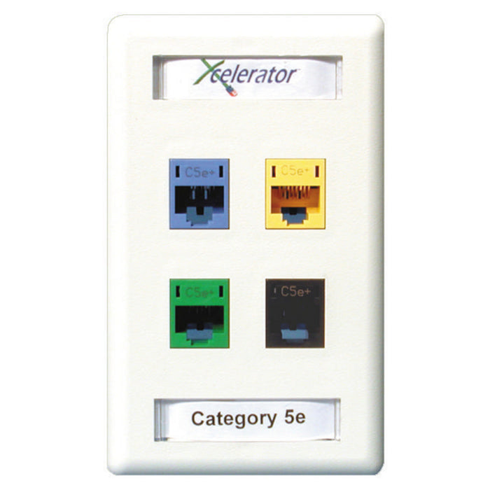 Bryant Plate Wall Flush 1-Gang 4-Port White (IFP14W)