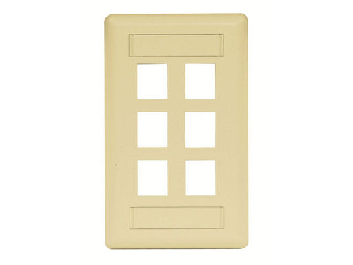 Bryant Plate Wall Flush 1-Gang 6-Port Ivory (IFP16EI)