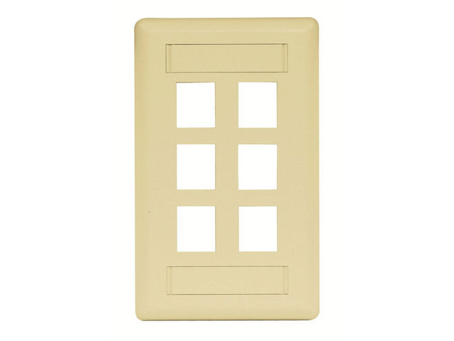 Bryant Plate Wall Flush 1-Gang 6-Port Ivory (IFP16EI)