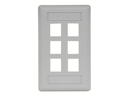 Bryant Plate Wall Flush 1-Gang 6-Port Gray (IFP16GY)