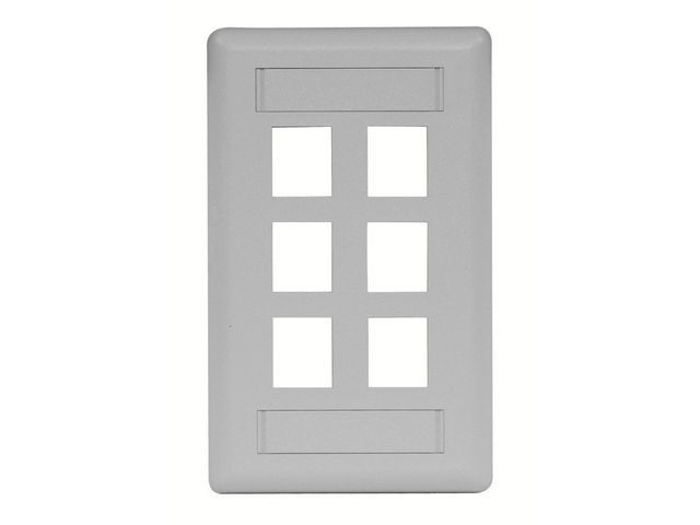 Bryant Plate Wall Flush 1-Gang 6-Port Gray (IFP16GY)