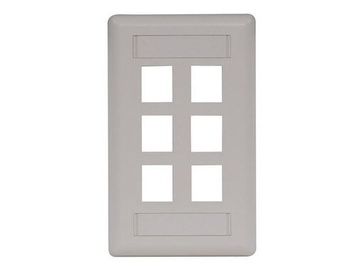 Bryant Plate Wall Flush 1-Gang 6-Port Office White (IFP16OW)