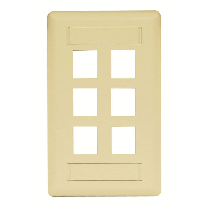 Bryant Plate Wall Flush 1-Gang 6-Port Ivory (IFP16EI)