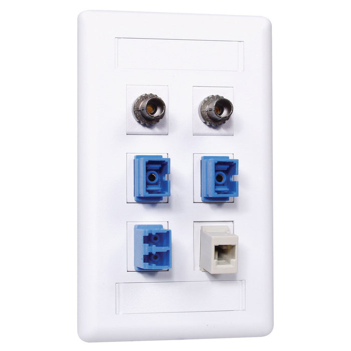 Bryant Plate Wall Flush 1-Gang 6-Port Office White (IFP16OW)
