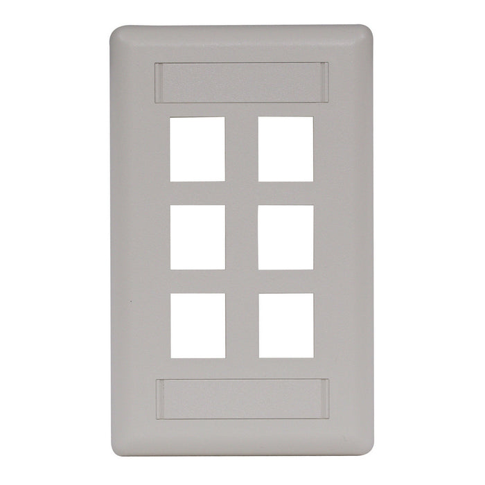 Bryant Plate Wall Flush 1-Gang 6-Port Office White (IFP16OW)