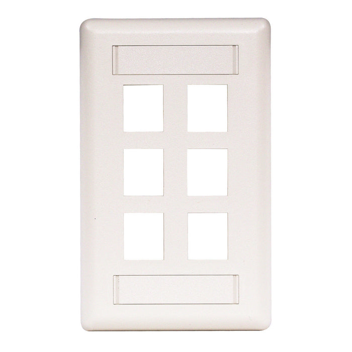 Bryant Plate Wall Flush 1-Gang 6-Port White (IFP16W)
