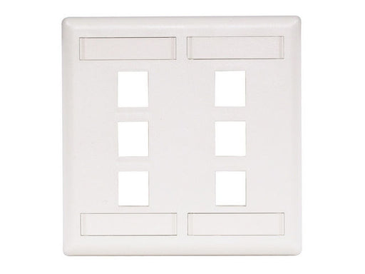 Bryant Plate Wall Flush 2-Gang 6-Port White (IFP26W)