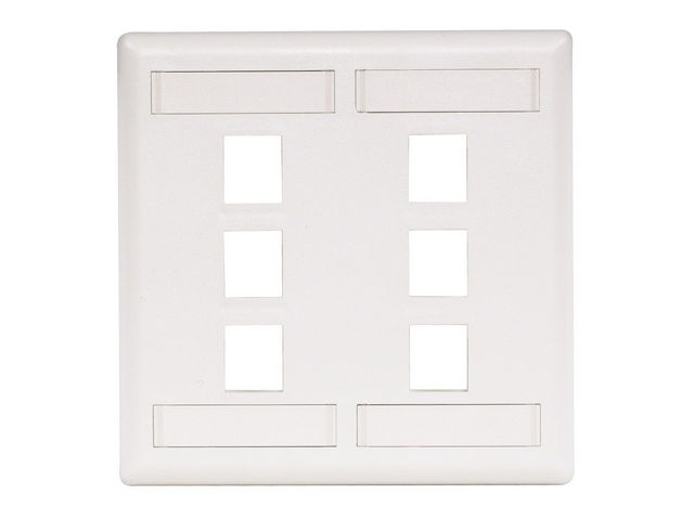 Bryant Plate Wall Flush 2-Gang 6-Port White (IFP26W)