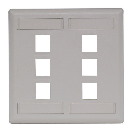 Bryant Plate Wall Flush 2-Gang 6-Port Office White (IFP26OW)