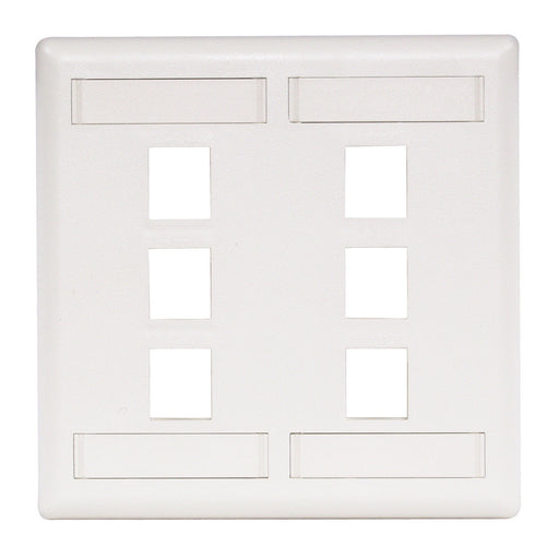 Bryant Plate Wall Flush 2-Gang 6-Port White (IFP26W)