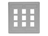 Bryant Plate Wall Flush 2-Gang 9-Port Gray (IFP29GY)