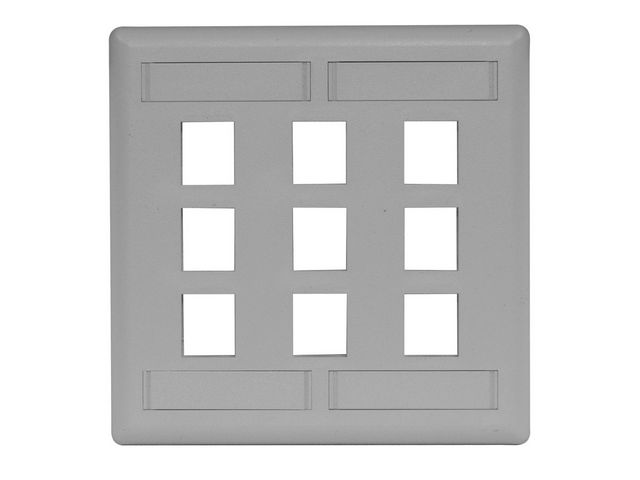 Bryant Plate Wall Flush 2-Gang 9-Port Gray (IFP29GY)
