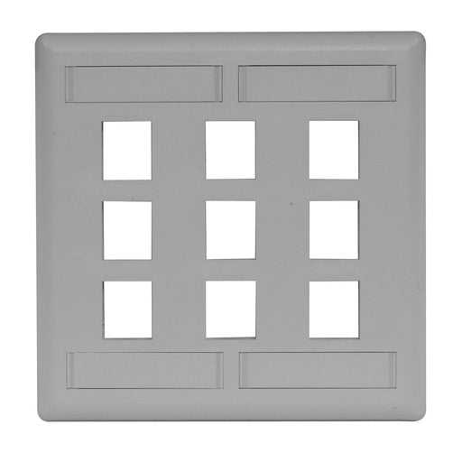 Bryant Plate Wall Flush 2-Gang 9-Port Gray (IFP29GY)