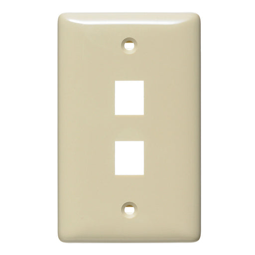 Bryant Plate Wall Label-Less 1-Gang 2-Port Ivory (NSP12I)