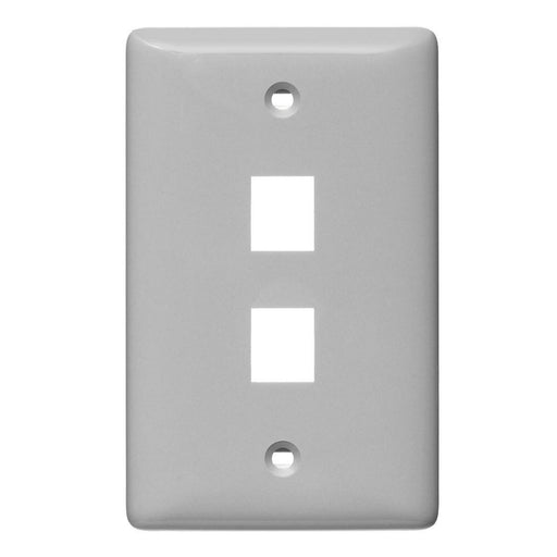 Bryant Plate Wall Label-Less 1-Gang 2-Port Gray (NSP12GY)