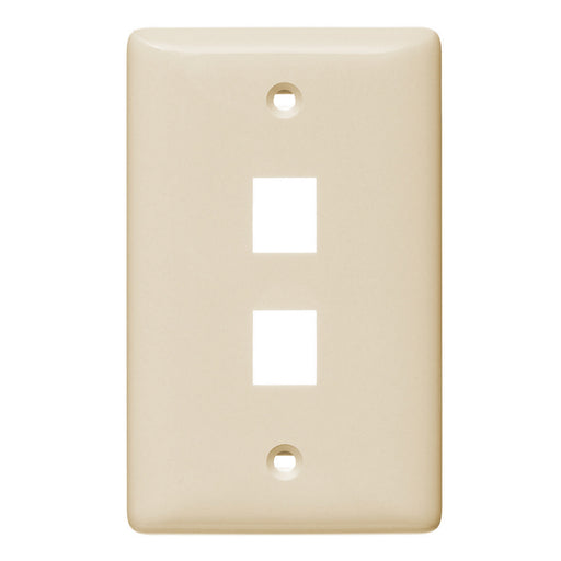 Bryant Plate Wall Label-Less 1-Gang 2-Port Light Almond (NSP12LA)