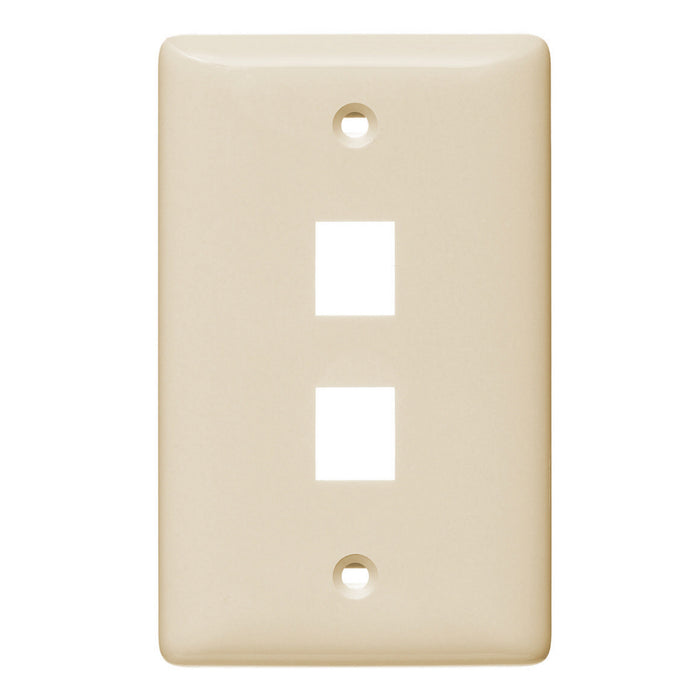 Bryant Plate Wall Label-Less 1-Gang 2-Port Light Almond (NSP12LA)