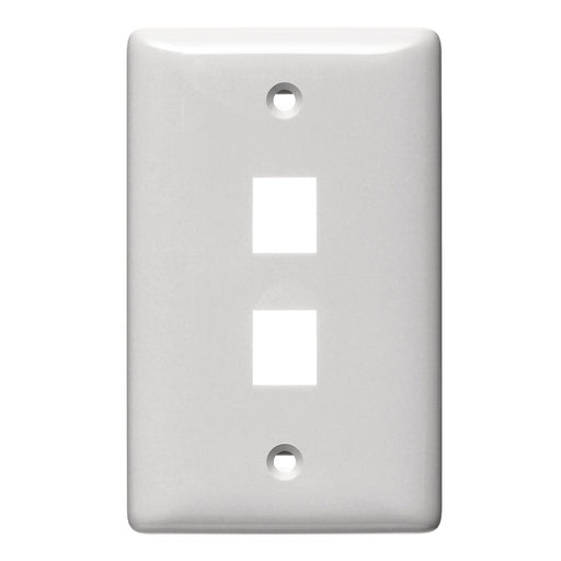 Bryant Plate Wall Label-Less 1-Gang 2-Port White (NSP12W)