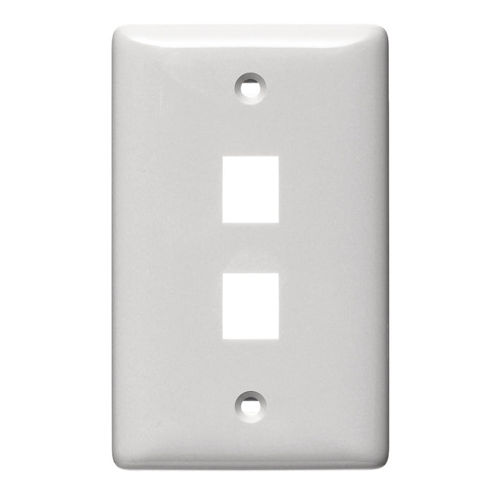 Bryant Plate Wall Label-Less 1-Gang 2-Port White (NSP12W)