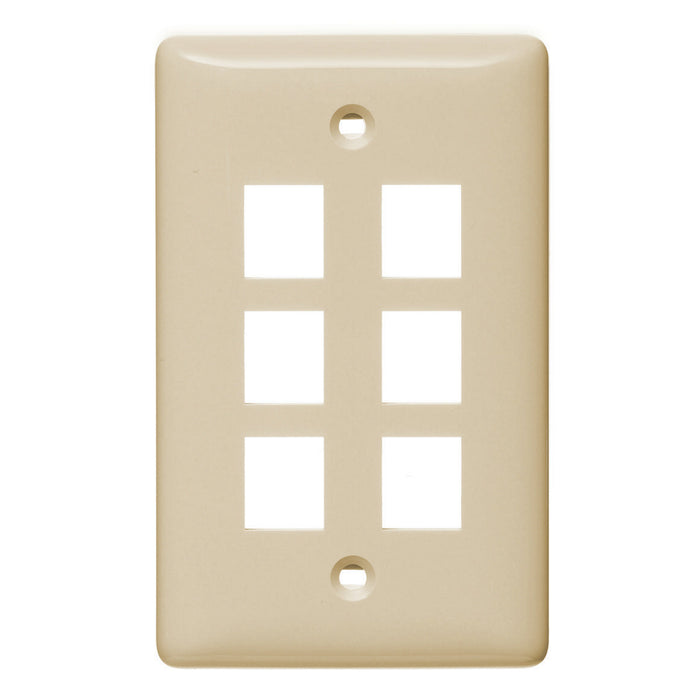 Bryant Plate Wall Label-Less 1-Gang 6-Port Light Almond (NSP16LA)
