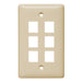 Bryant Plate Wall Label-Less 1-Gang 6-Port Light Almond (NSP16LA)
