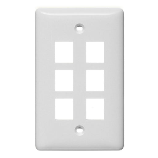 Bryant Plate Wall Label-Less 1-Gang 6-Port White (NSP16W)