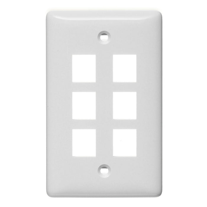 Bryant Plate Wall Label-Less 1-Gang 6-Port White (NSP16W)