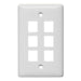 Bryant Plate Wall Label-Less 1-Gang 6-Port White (NSP16W)