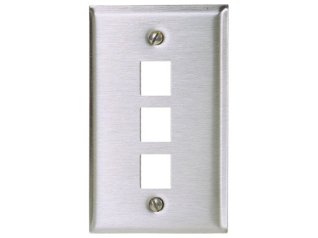 Bryant Plate Wall Stainless Steel 1-Gang 3-Port (SSF13)