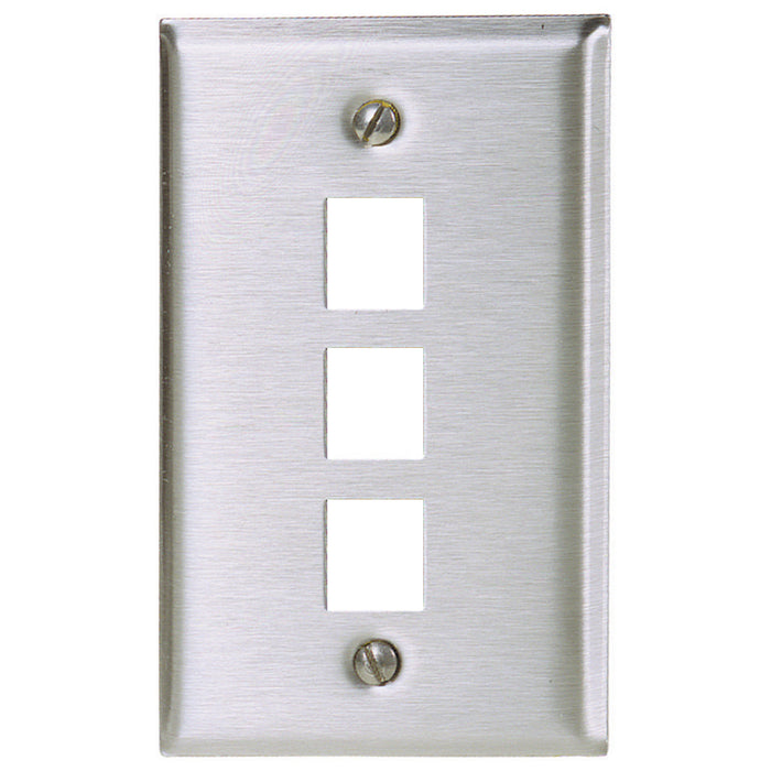 Bryant Plate Wall Stainless Steel 1-Gang 3-Port (SSF13)